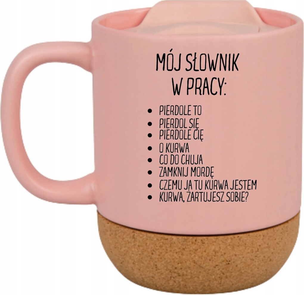 Rózsaszín Bögre Parafa Vicces Ajándék A Szótáram A Munkahelyen