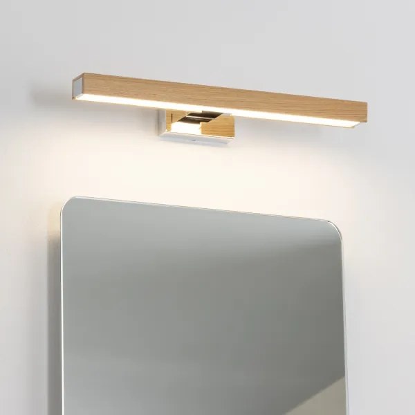 Brilagi-LED fürdőszobai tükörmegvilágítás WOODY MIRROR LED/8W/230V IP44 tölgy/króm