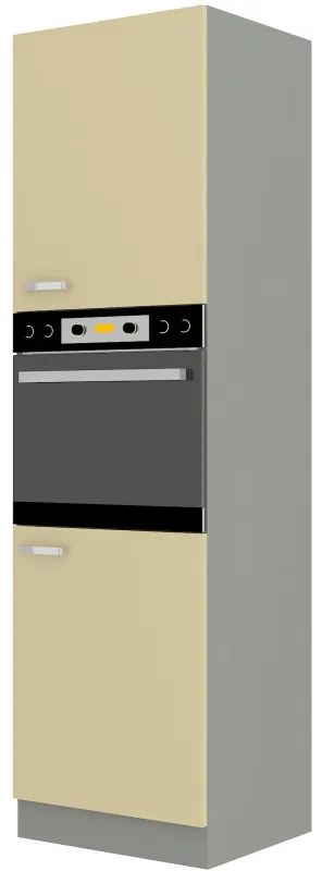 Élelmiszer szekrény a sütőhöz Kelyn 60 DP 210 2F (fényes krém + szürke). 1032757