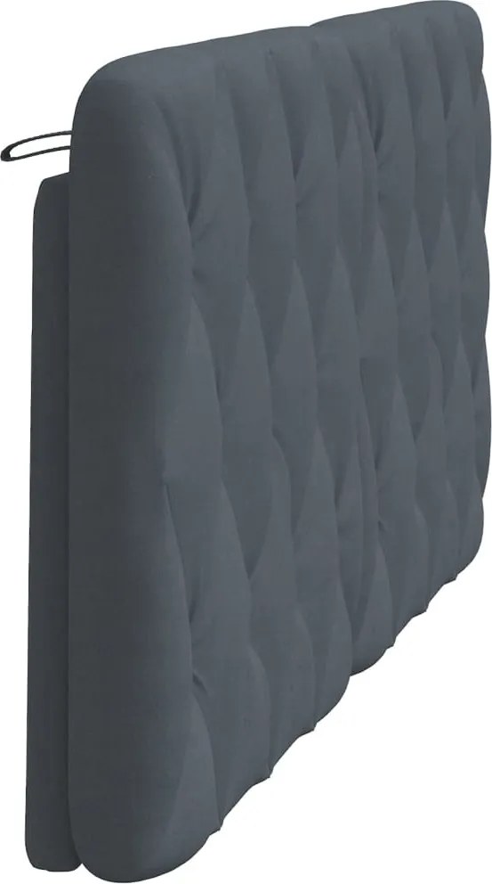 sötétszürke bársony fejtámla párna 152 cm