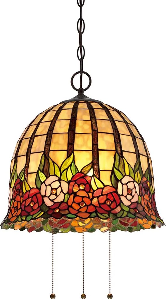 Quoizel klasszikus tiffany függeszték rosecliffe barna elsqz-rosecliffe-p