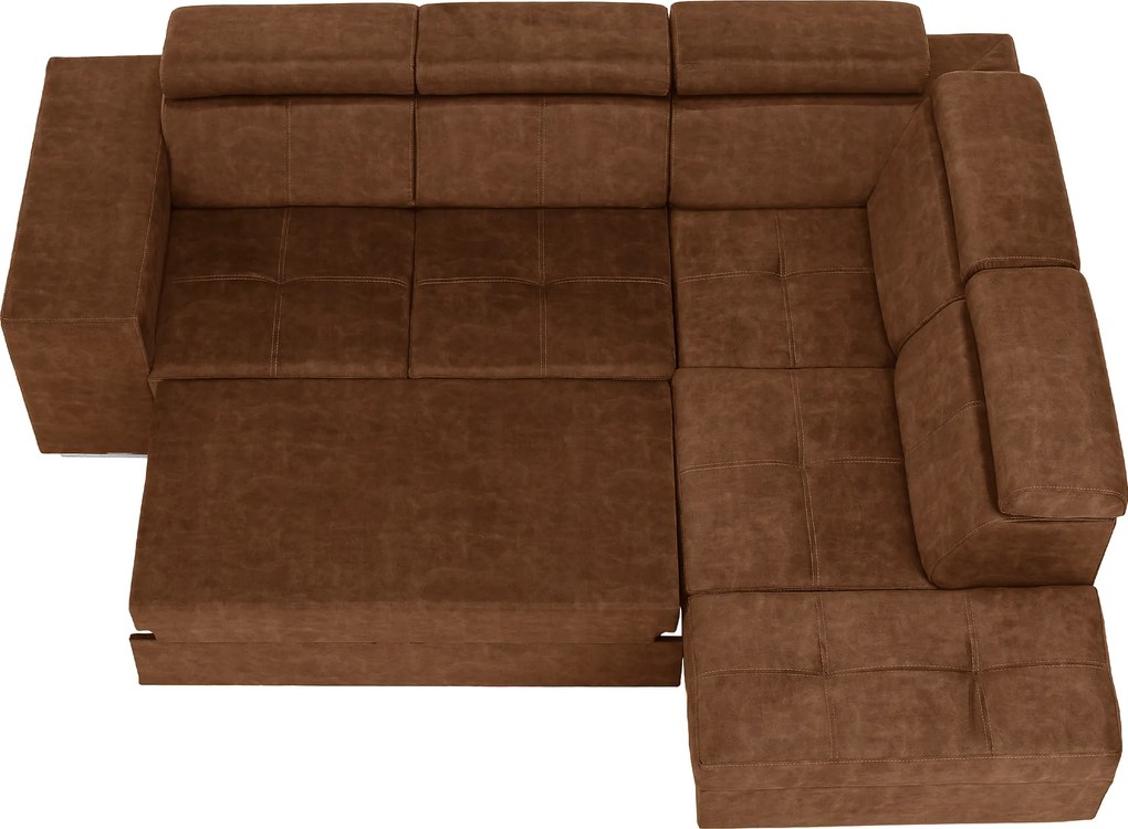 Ülőgarnitúra, barna, jobbos, MALAGA