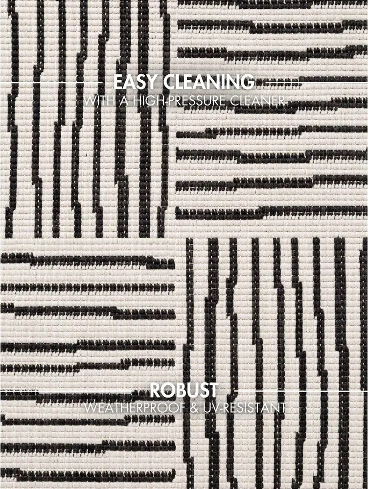 Fekete-krémszínű kültéri-beltéri szőnyeg 120x170 cm Haringey Nightingale – Ted Baker