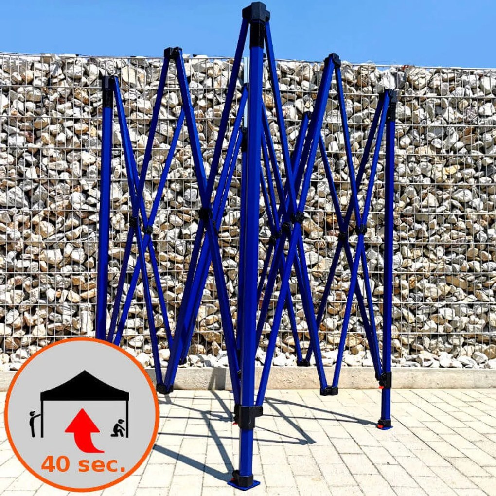 Altánok 3x3m Acélkeret 3 Falakkal: Munkasátor Kézműveseknek - plusz 3 oldalfal - Narancssárga