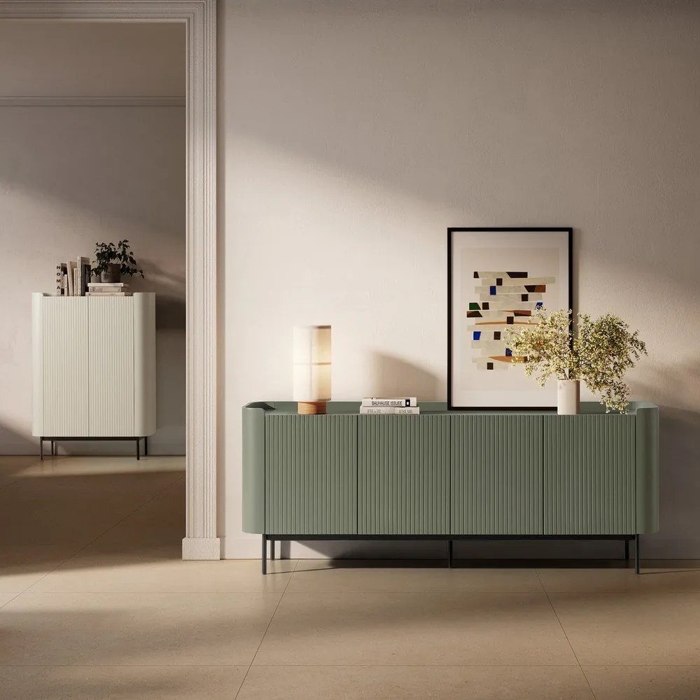 Krémszínű szekrény 100x140x40 cm Willa – MOME