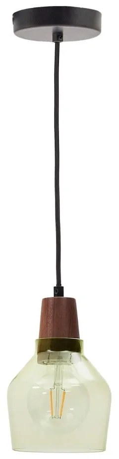 Zöld-sötét natúr színű függőlámpa üveg búrával ø 13,5 cm Silex – Kave Home