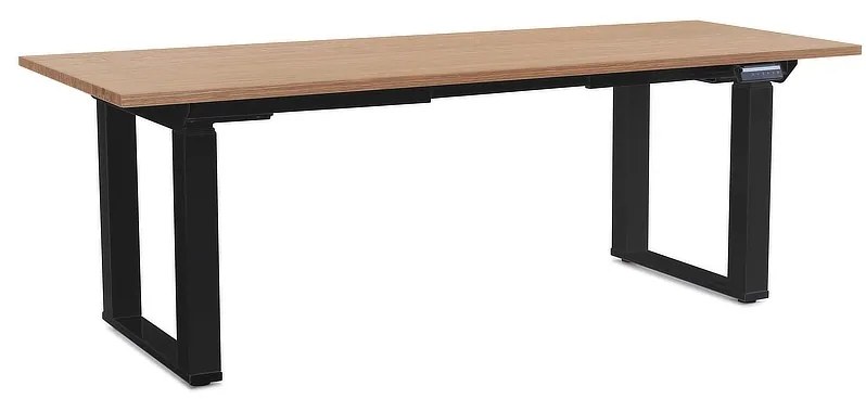 OfficeTech Strong állítható magasságú asztal 200 x 80 cm, fekete alap, tölgy