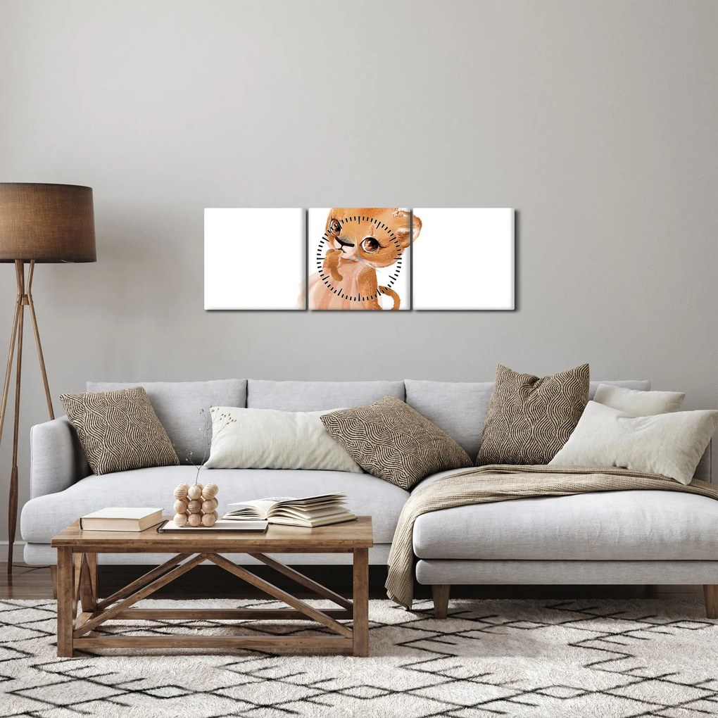 Kép - Akvarell állatka N⁰6 (órával) (90x30 cm)