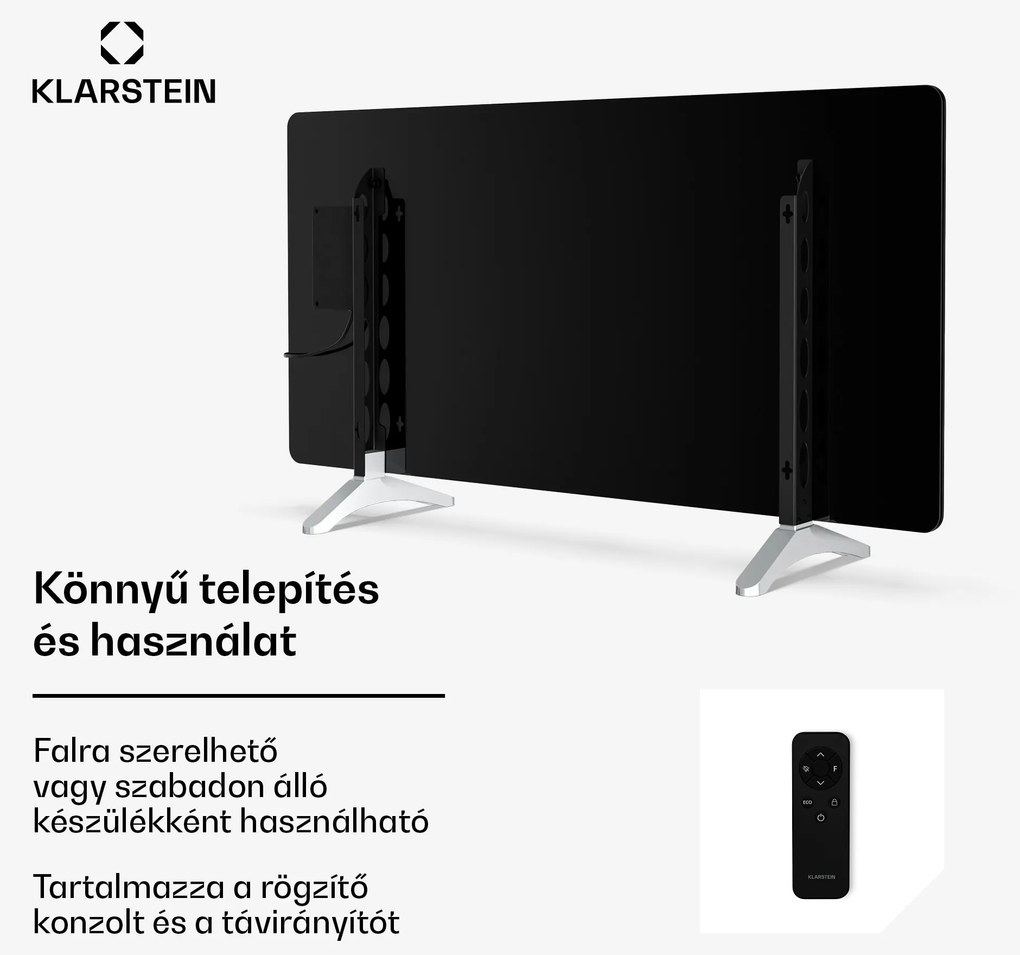 Klarstein Wonderglass infravörös panel | 720 W | 3 - 7 m² | Modern üveg design | 120 cm x 68 cm