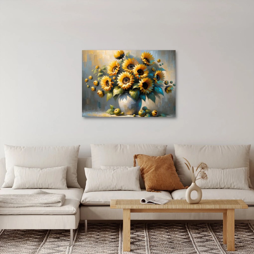 Kép – Napraforgós váza (70x50 cm)