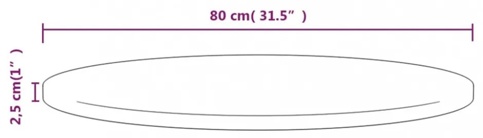 fehér tömör fenyőfa asztallap Ø80 x 2,5 cm