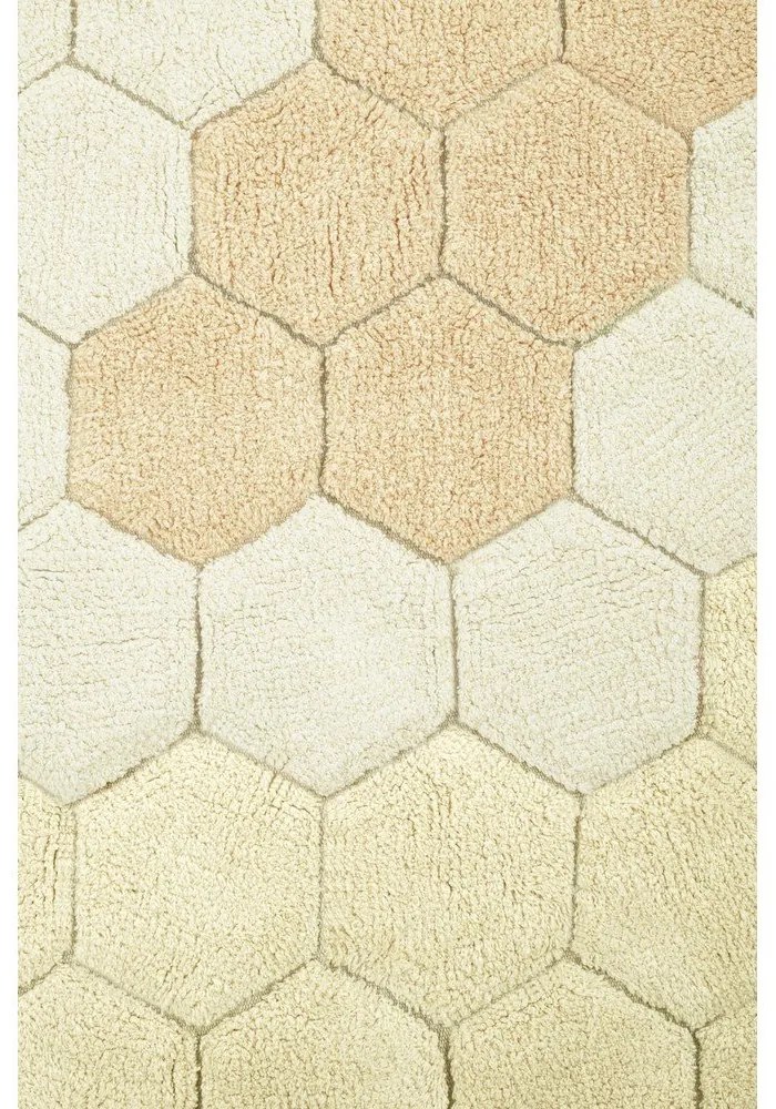 Okkersárga mosható kézi szövésű pamut kerek szőnyeg ø 140 cm Honeycomb Golden – Lorena Canals