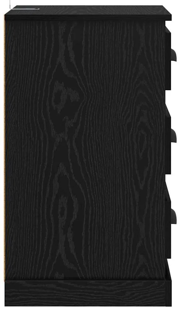 vidaXL Éjjeliszekrény fiókkal Fekete tölgy 39 x 39 x 67,5 cm Faanyag