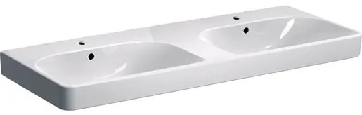 Geberit Smyle Square dupla mosdó 120x48 cm fehér színben fényes felülettel két nyílás a csaptelep számára 500.223.01.1