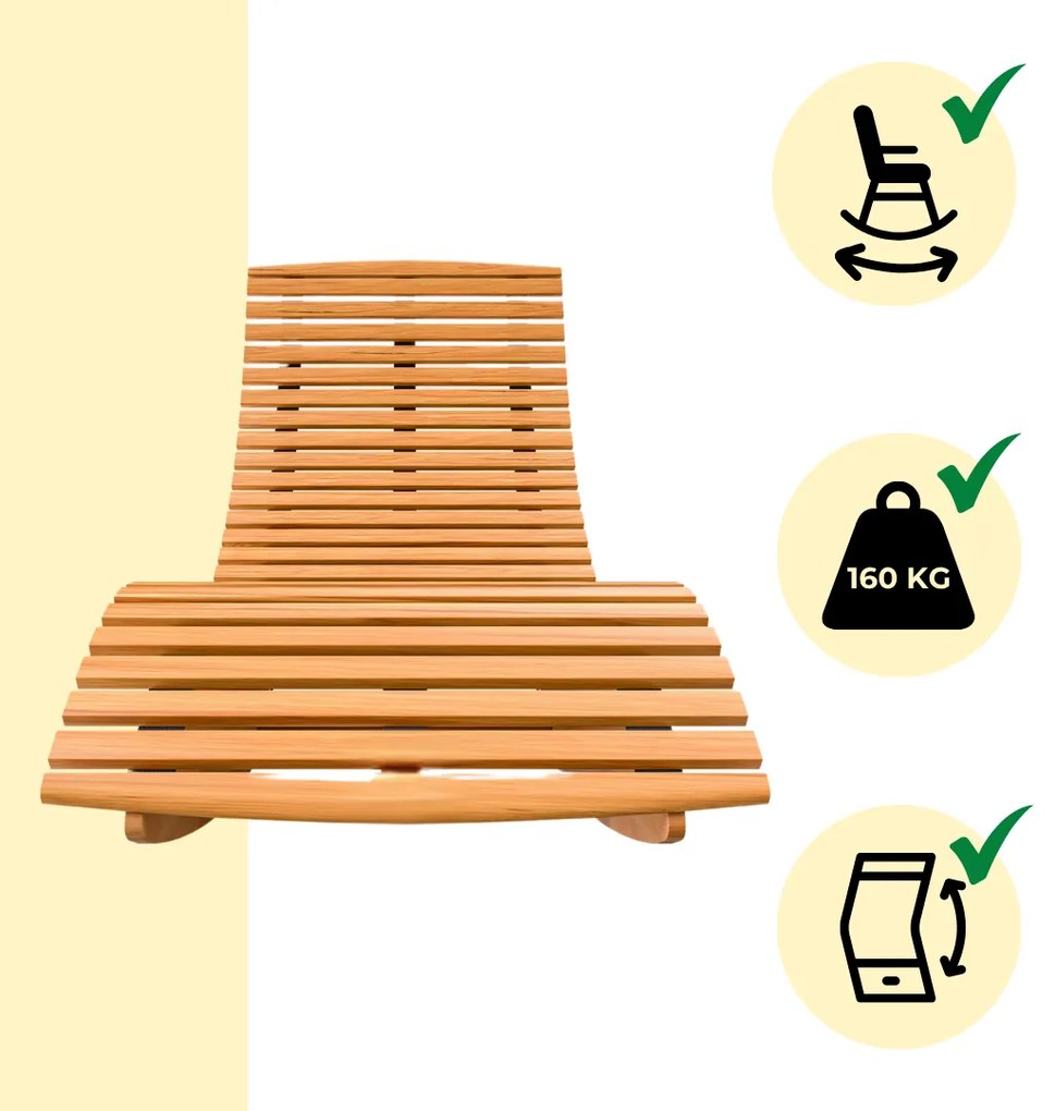 BALI függő nyugágy, 155x60x93cm, természetes barna Casaria