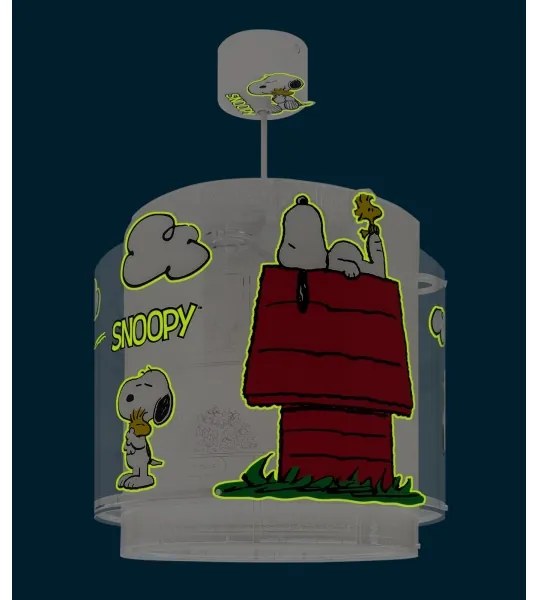 Dalber 76302 - Gyerek csillár SNOOPY 1xE27/15W/230V fehér/piros