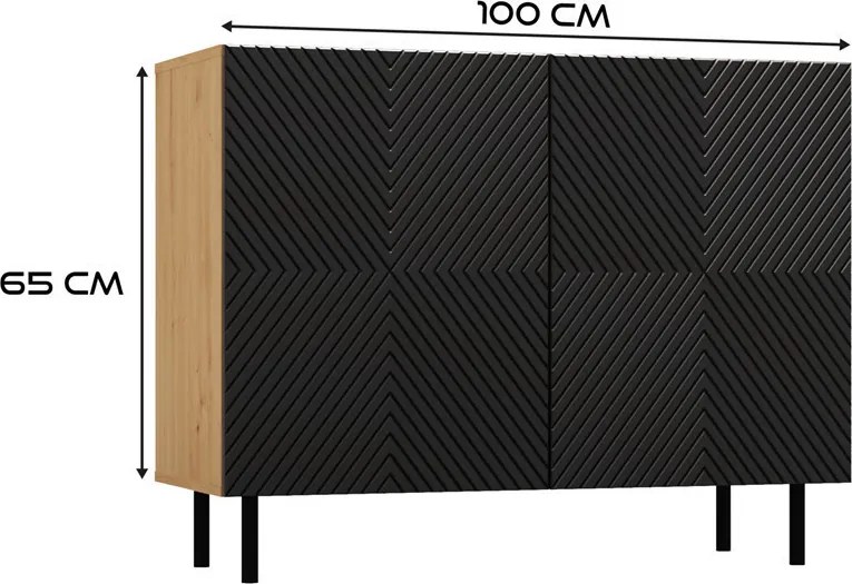 MIX Kama 2 komód, tölgy-fekete