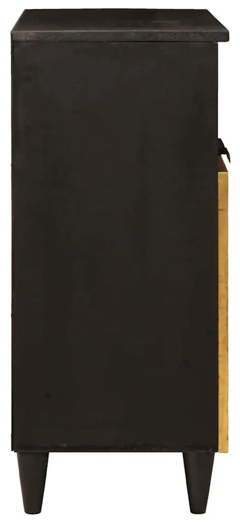 Széf polcokkal Fekete és Arany 60 x 33 x 75 cm tömör mangófa