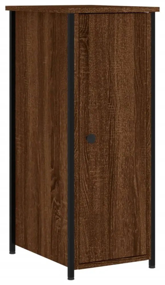 2 db barna tölgy színű szerelt fa éjjeliszekrény 32x42x80 cm