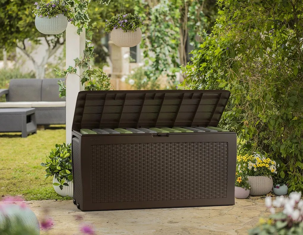 KETER SAMOA műrattan kerti tároló 270L, barna 246962 (17209570)