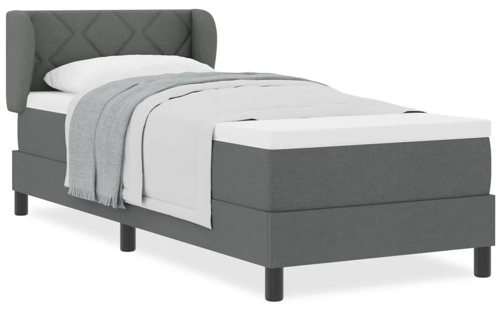 Boxspring Ágy Matrac Vaskék 80x200 cm Szövet
