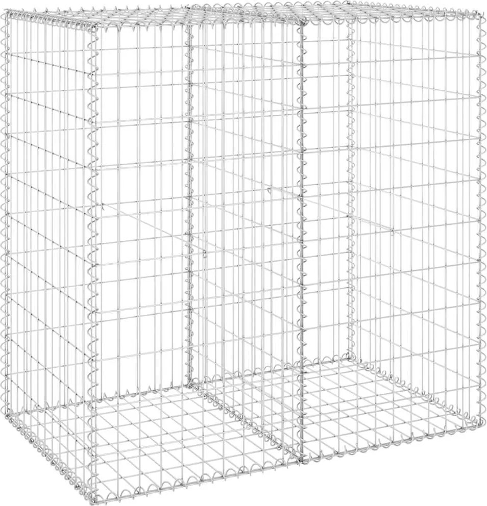 vidaXL horganyzott acél gabion fal fedéllel 100 x 60 x 100 cm