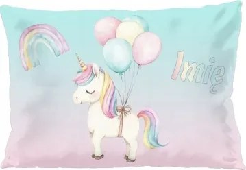 Unikornis párna lufikkal – ajándék kislánynak 60x40cm