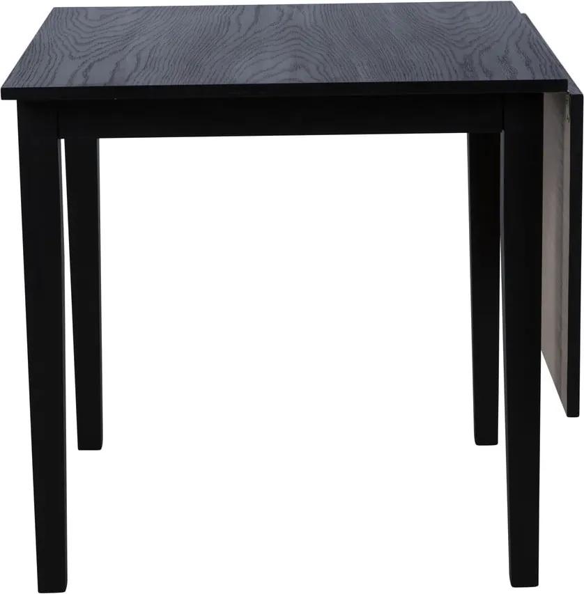 Salford fekete kinyitható tölgyfa étkezőasztal - 75 x 75 cm - Canett