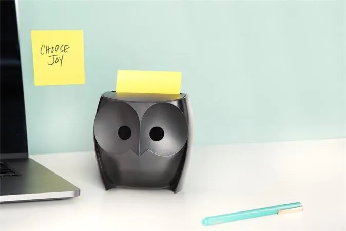 Jegyzettömb adagoló, Z, 3M POSTIT Bagoly, fekete (LPOWL330)