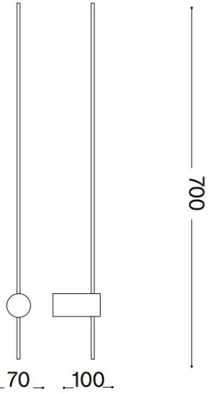 Ideal Lux - LED Fali lámpa ESSENCE LED/12W/230V 2700K 70 cm CRI 90 fekete