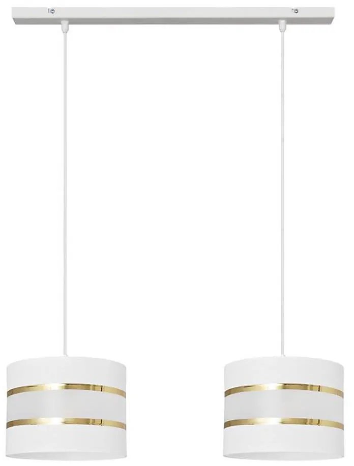 Csillár zsinóron HELEN 2xE27/15W/230V fehér/arany