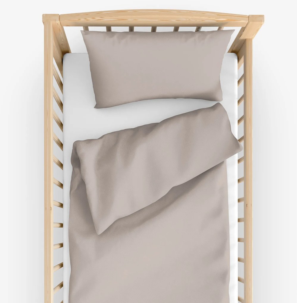 Goldea gyermek pamut ágyneműhuzat kiságyba - szürkésbarna 100 x 135 és 40 x 60 cm