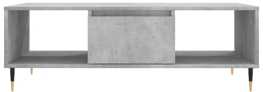 Betonszürke szerelt fa dohányzóasztal 104 x 60 x 35 cm