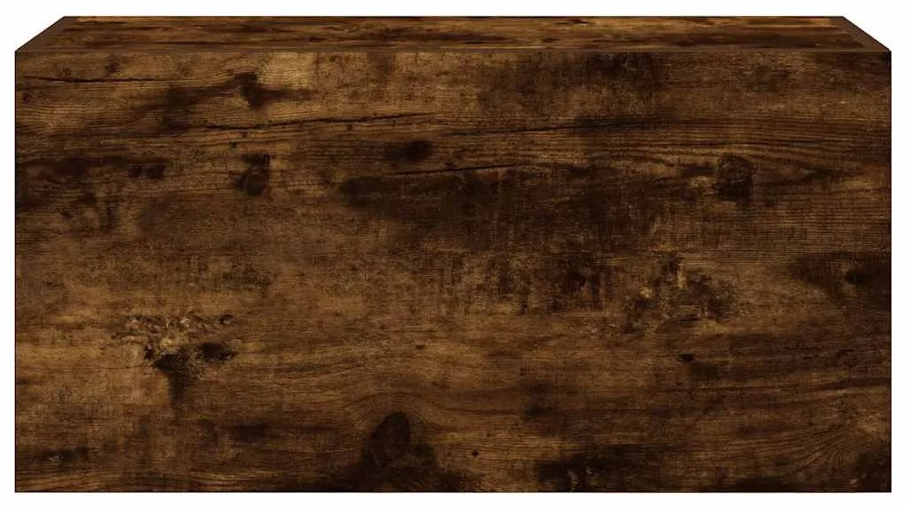 füstös tölgyszínű szerelt fa fali fürdőszobaszekrény 60x25x30cm