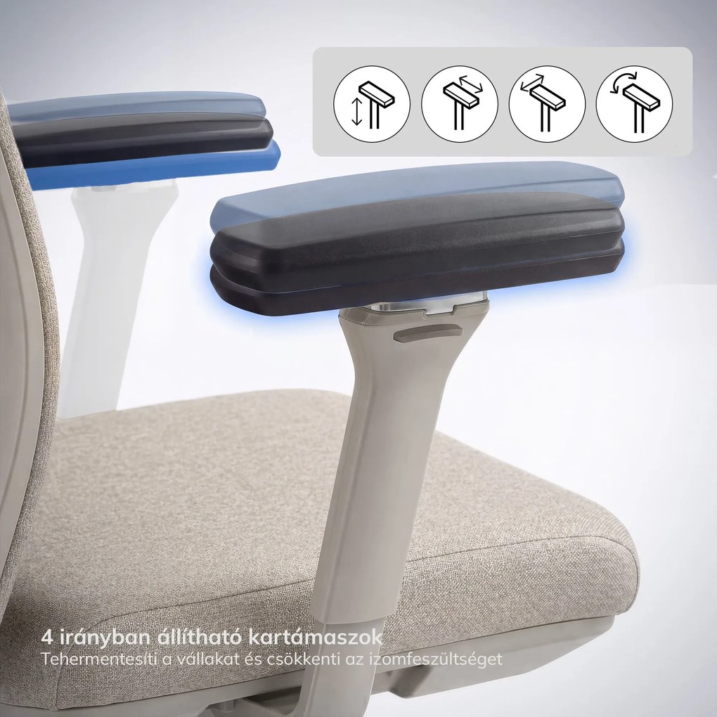 Ergonomikus irodai szék világos bézs VECTOR