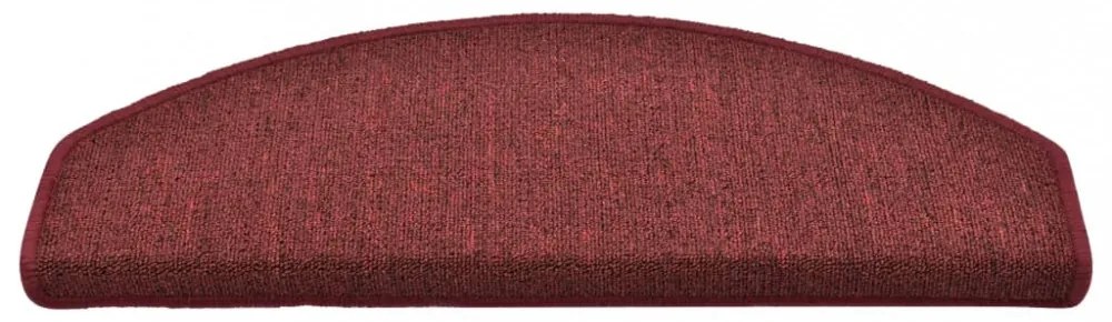 15 db-os bordó félkör alakú lépcsőszőnyegek, 65 x 24 x 4 cm, nagy