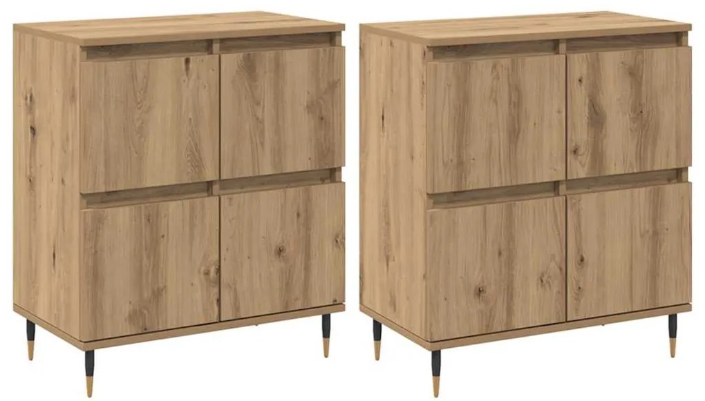 Oldalszekrények 2 pcs kézműves tölgy 120 x 35 x 70 cm Faanyag