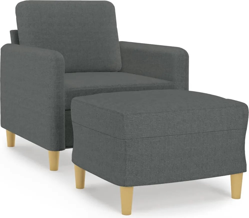 vidaXL sötétszürke szövet kanapéfotel lábtartóval 60 cm