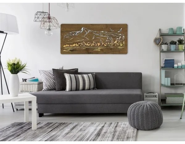 Li-Go 5589/A/DUB2 - LED fali dekoráció LED/10W/5V 30000 mAh 110x50 cm tölgy