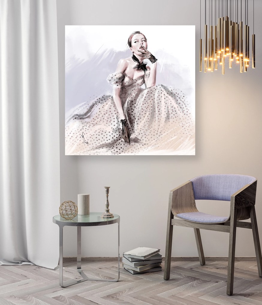 Gario Vászonkép Párizs divat no ruha elegancia - Irina Sadykova Méret: 60 x 60 cm