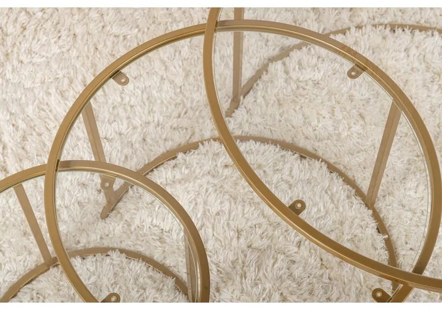 Dohányzóasztal Aurum - 80, 60, 42 - Arany, Transparent