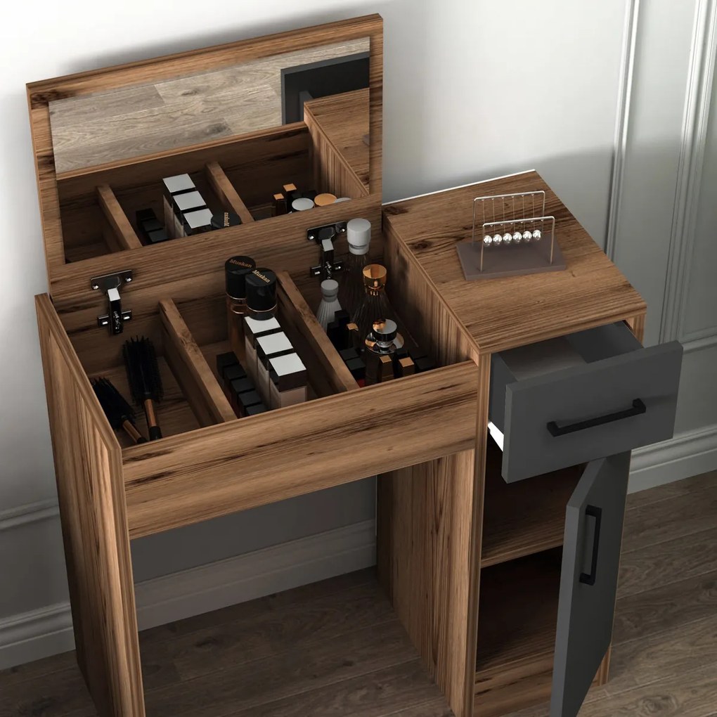 Inci Light Walnut kozmetikai asztal