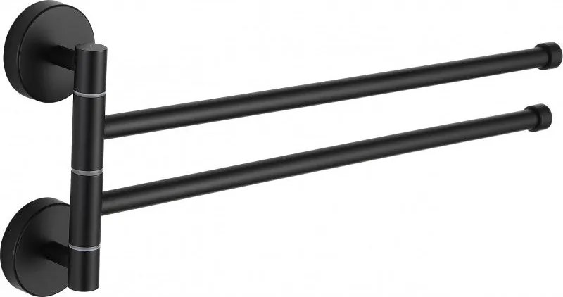 Mexen dupla forgó törölközőtartó, fekete - 7039242-70