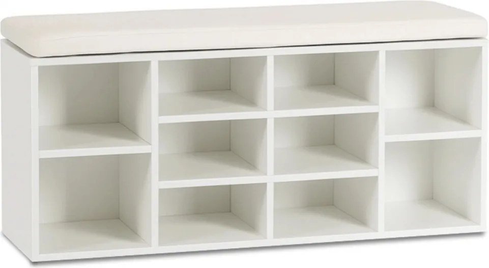 Cipőszekrény 104 cm méretben, fehér színben AXEL