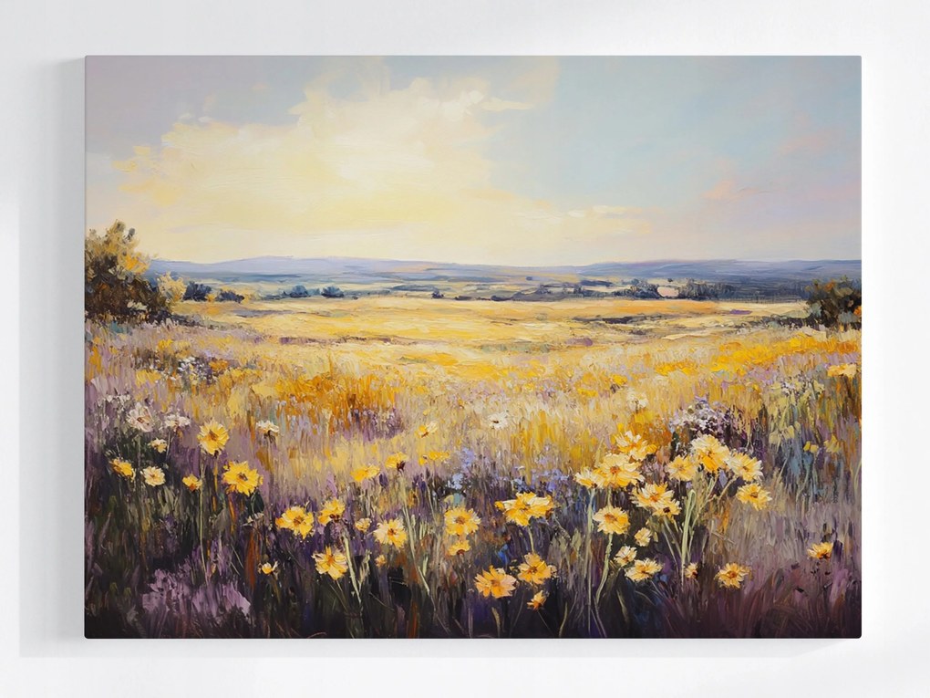 Vászonkép Canvas Tájkép Rét Mezei Virágok Mező Tájkép Nyár 80x60