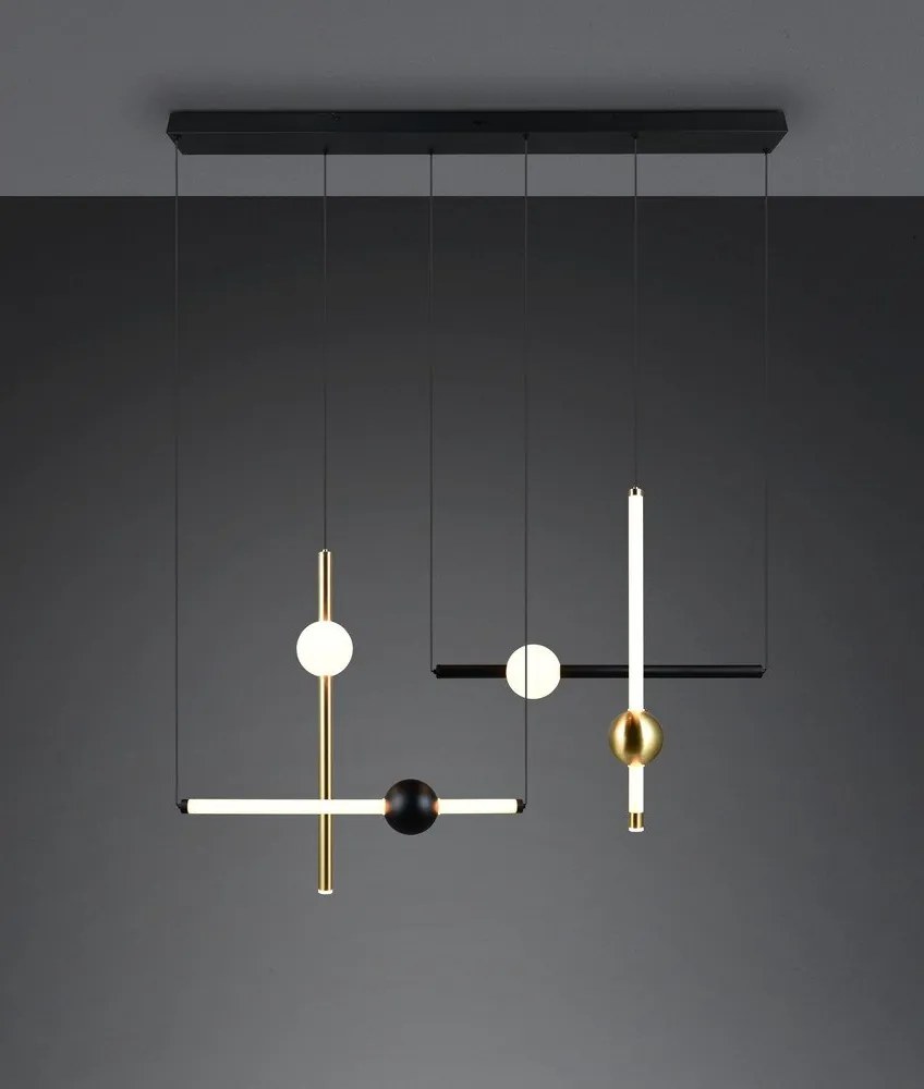 Fekete-aranyszínű LED dimmelhető függőlámpa Melita – Trio