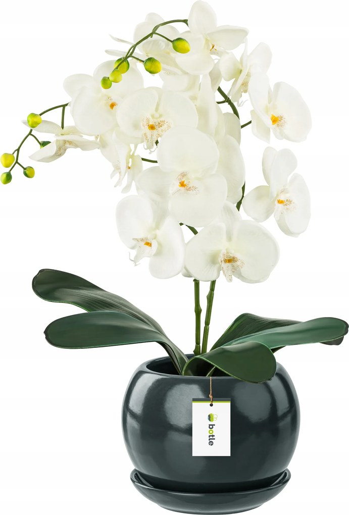 Kerámia kaspó Gömb 4 grafit talppal