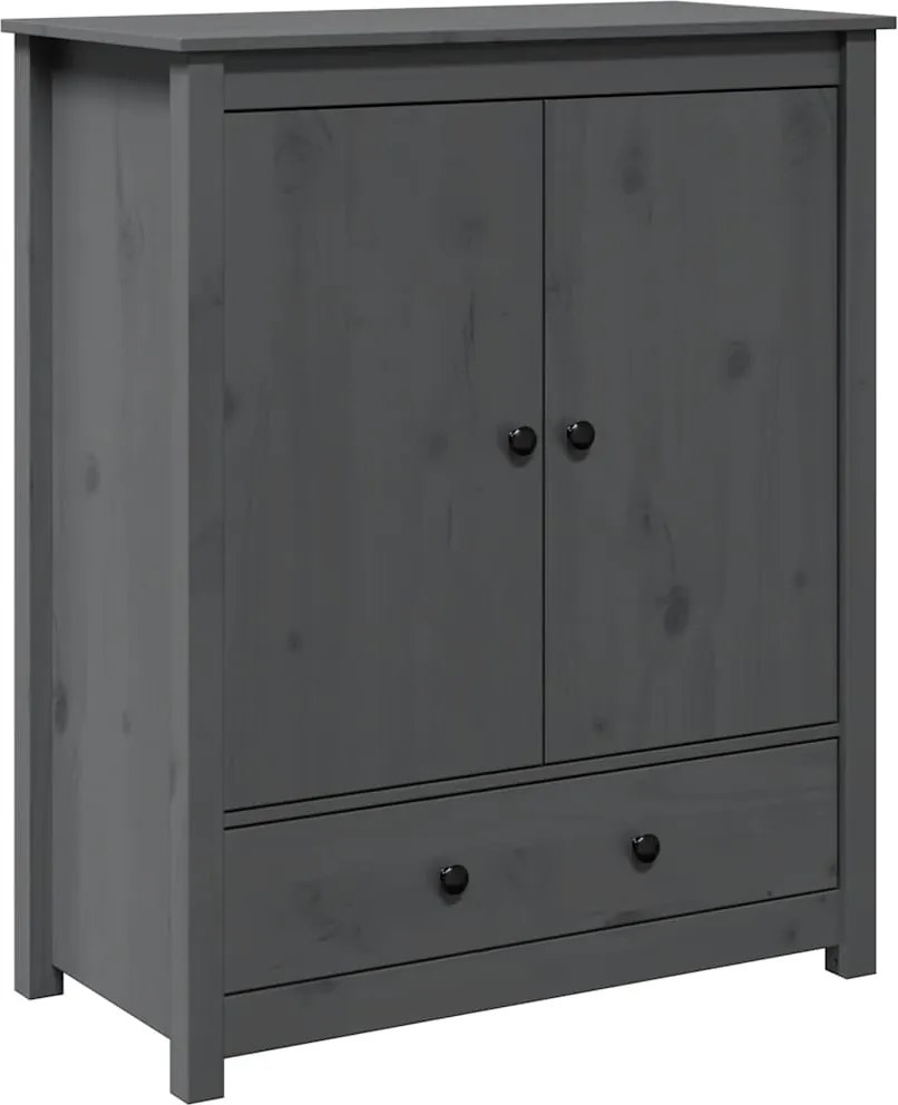 vidaXL szürke tömör fenyőfa tálalószekrény 83 x 41,5 x 100 cm