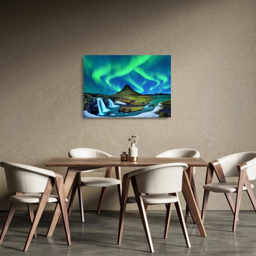 Üveg kép - Kirkjufell, Izland (70x50 cm)