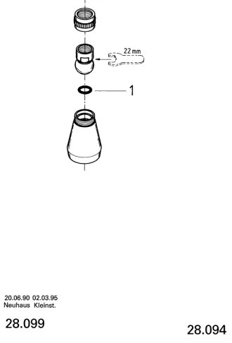 GROHE 28094000 - 50 mm-es fejzuhany, fényes króm